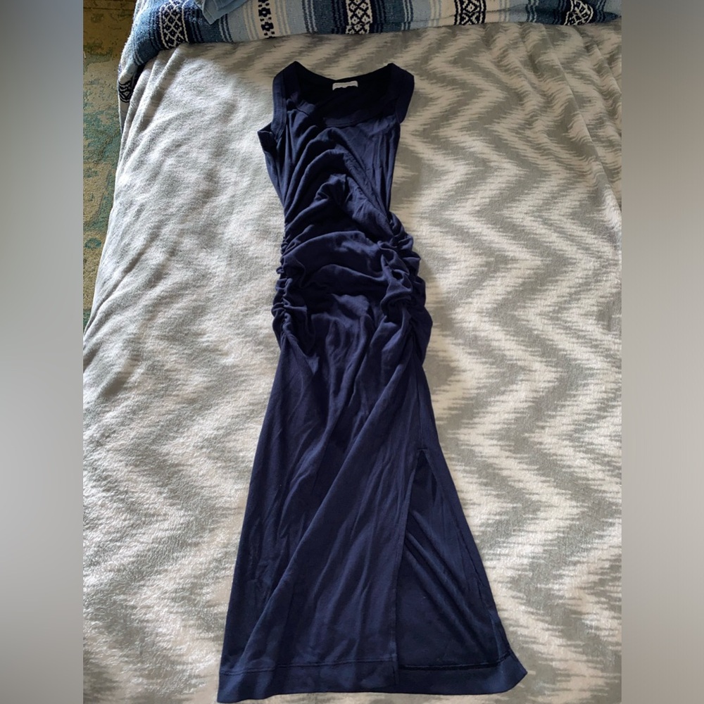 MICHAEL STARS navy blue ruched cotton tank dress size xs